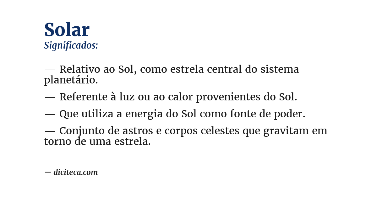 Significado de solar