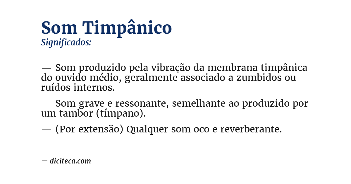 Significado de som timpânico