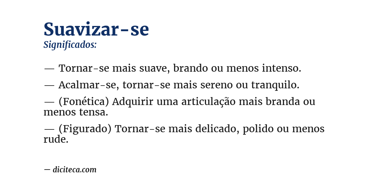 Significado de suavizar-se