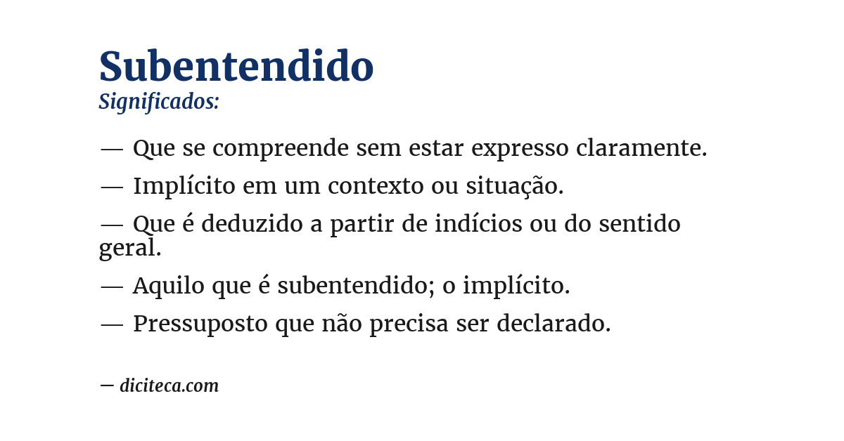 Significado de subentendido