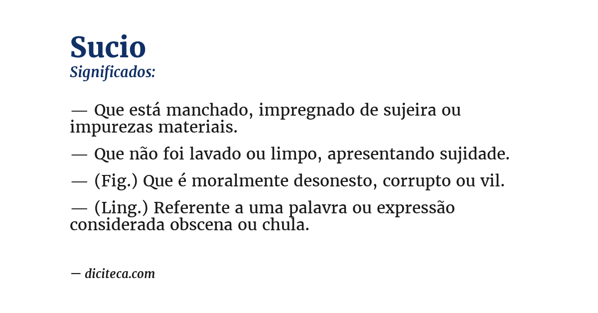 Significado de sucio