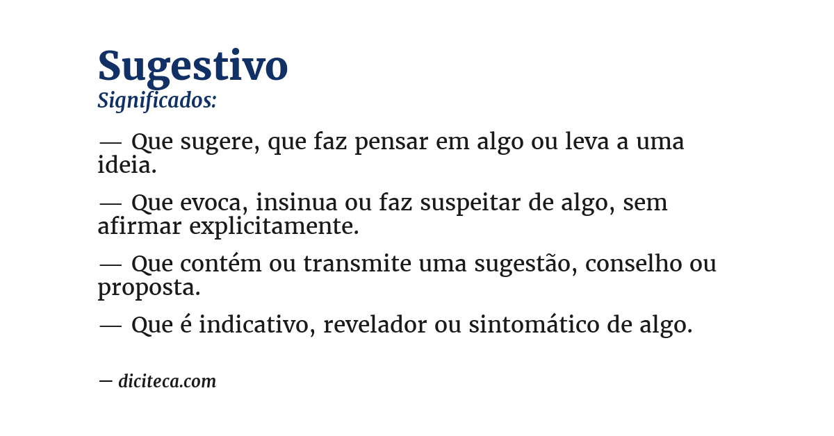 Significado de sugestivo