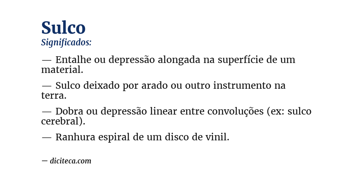 Significado de sulco