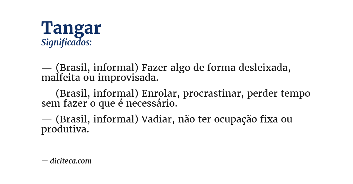 Significado de tangar