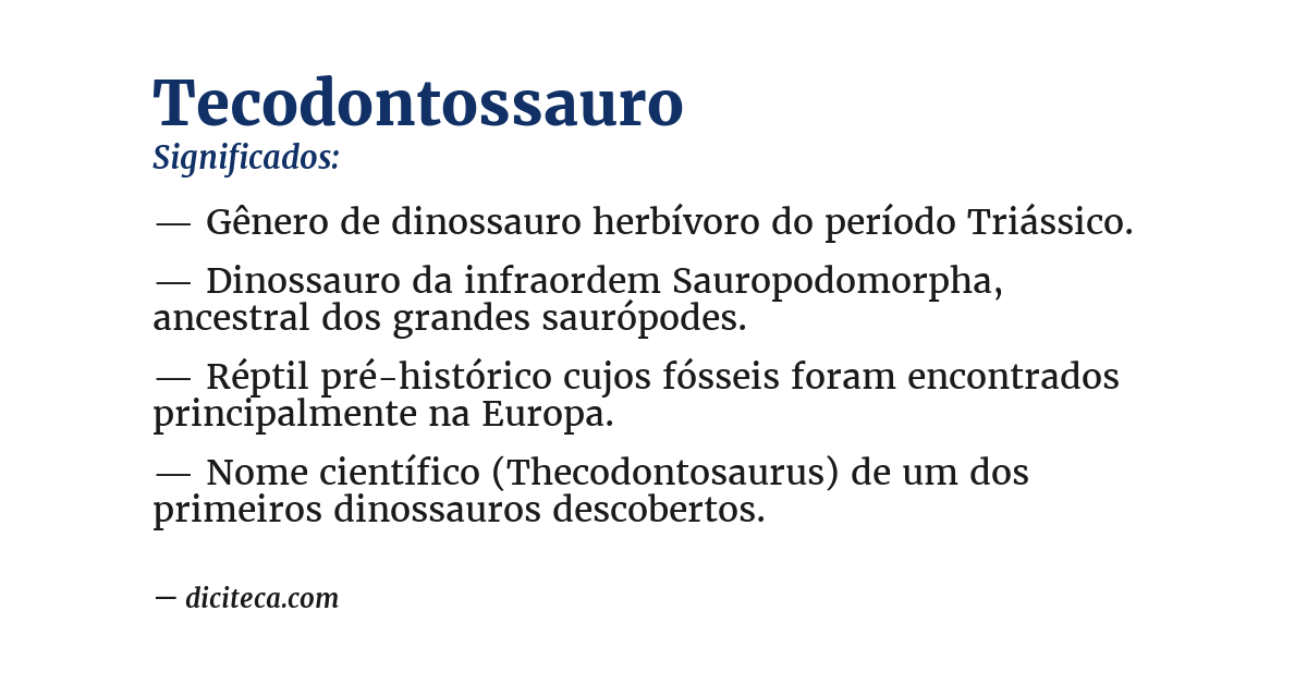 Significado de tecodontossauro