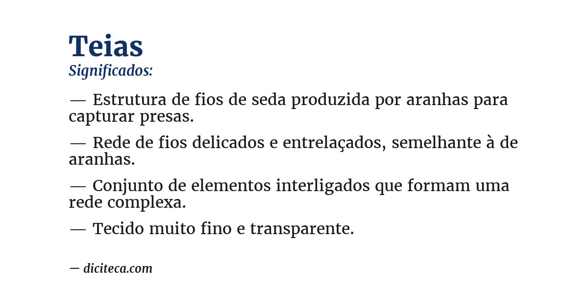 Significado de teias