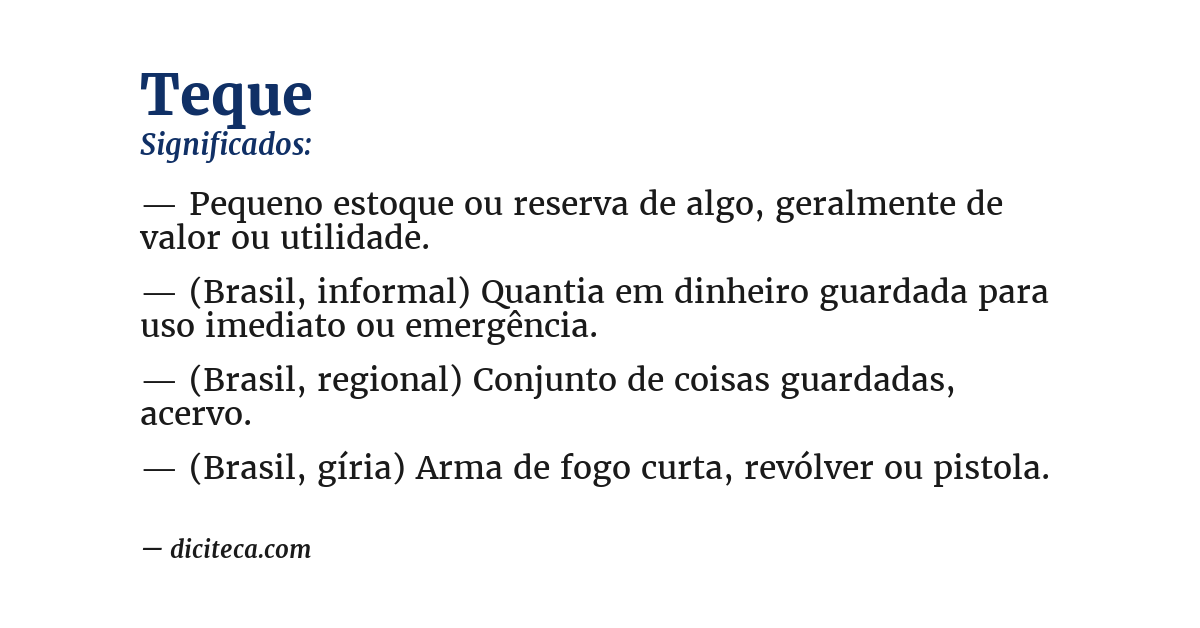 Significado de teque