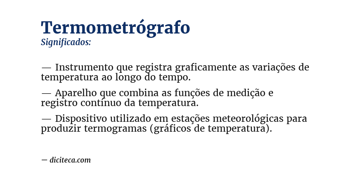 Significado de termometrógrafo