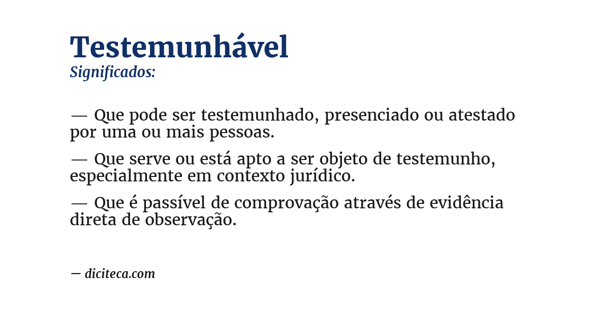 Significado de testemunhável