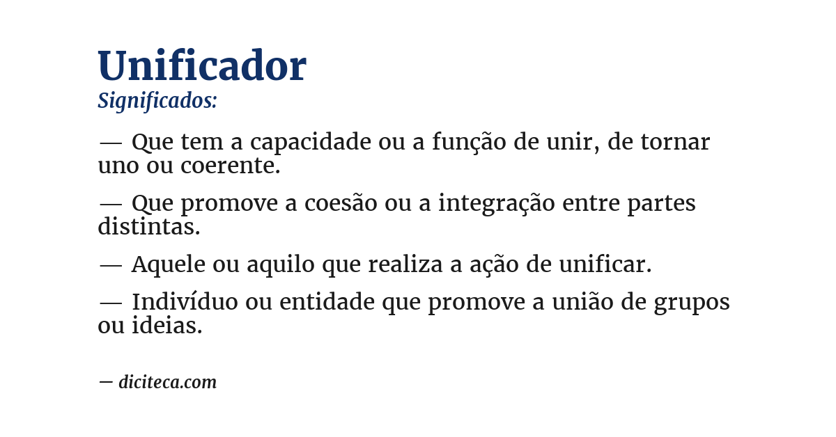 Significado de unificador