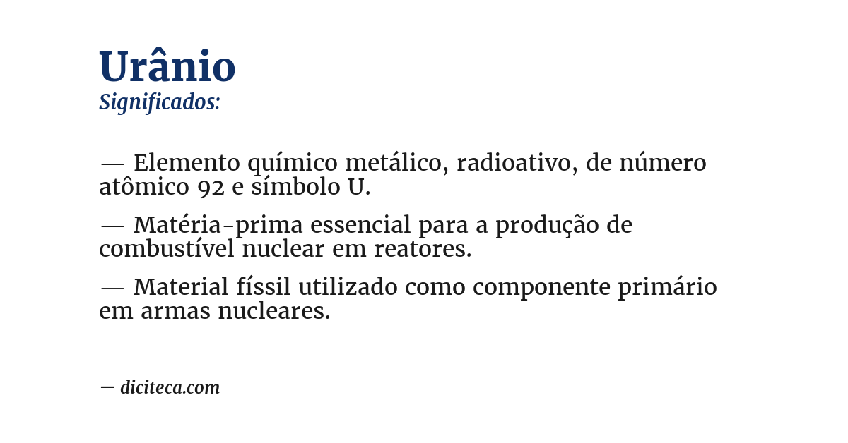 Significado de urânio