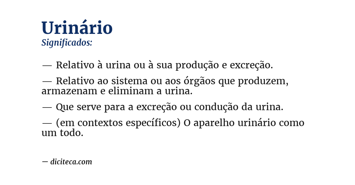 Significado de urinário