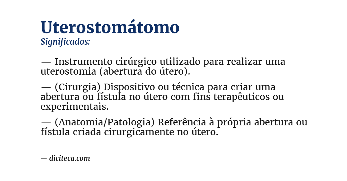 Significado de uterostomátomo