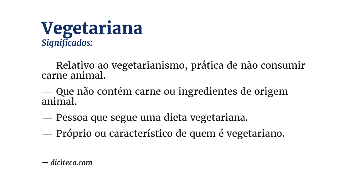 Significado de vegetariana