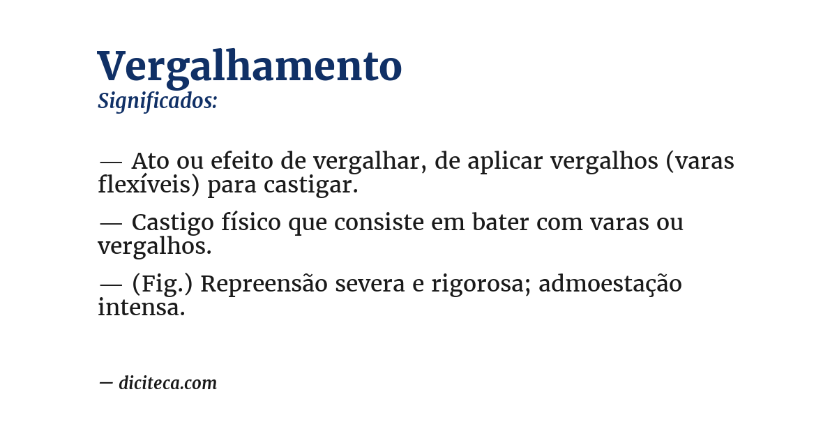 Significado de vergalhamento