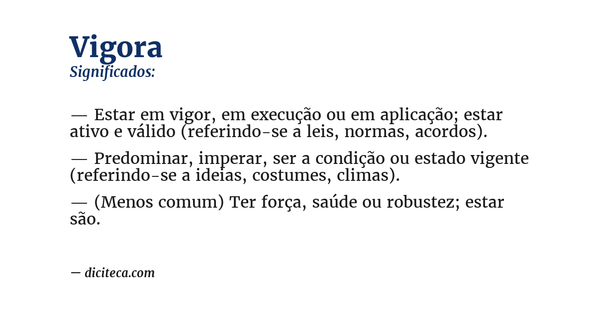 Significado de vigora
