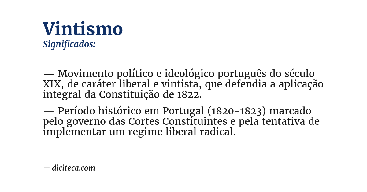 Significado de vintismo