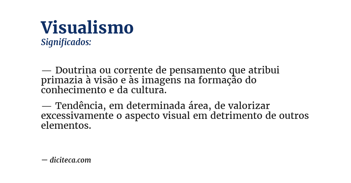 Significado de visualismo