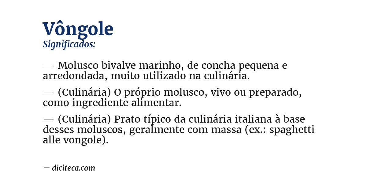 Significado de vôngole