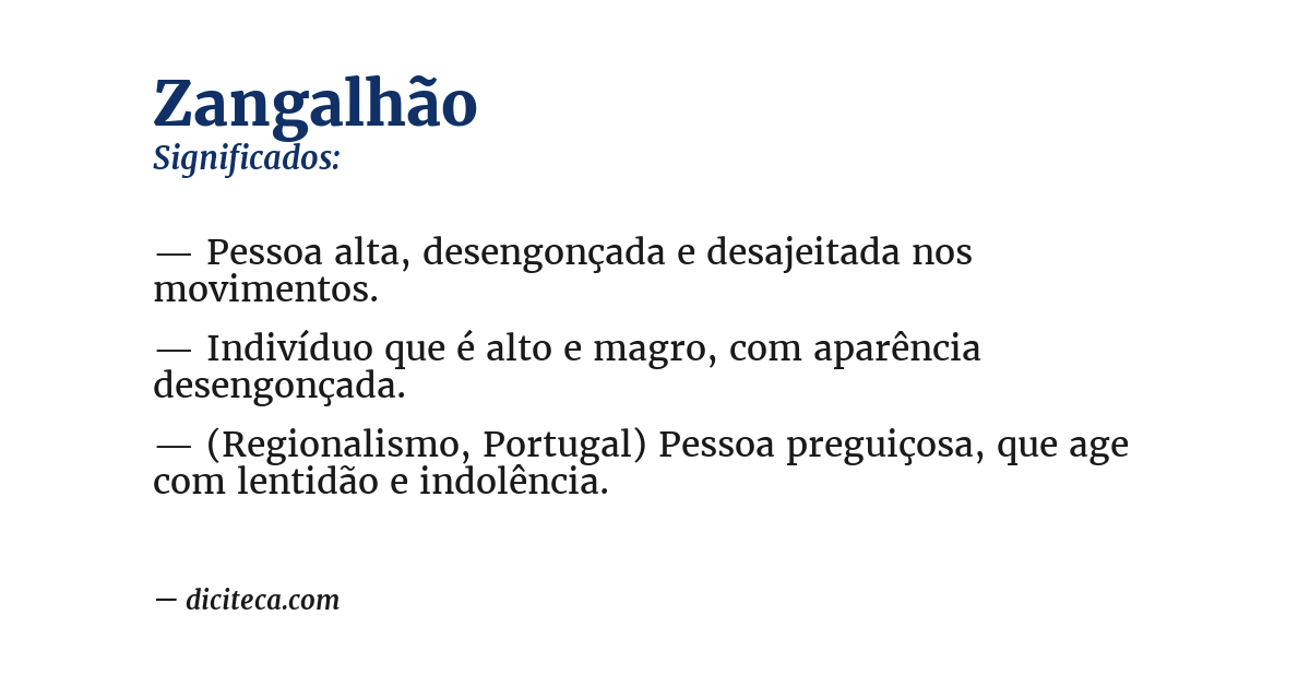 Significado de zangalhão