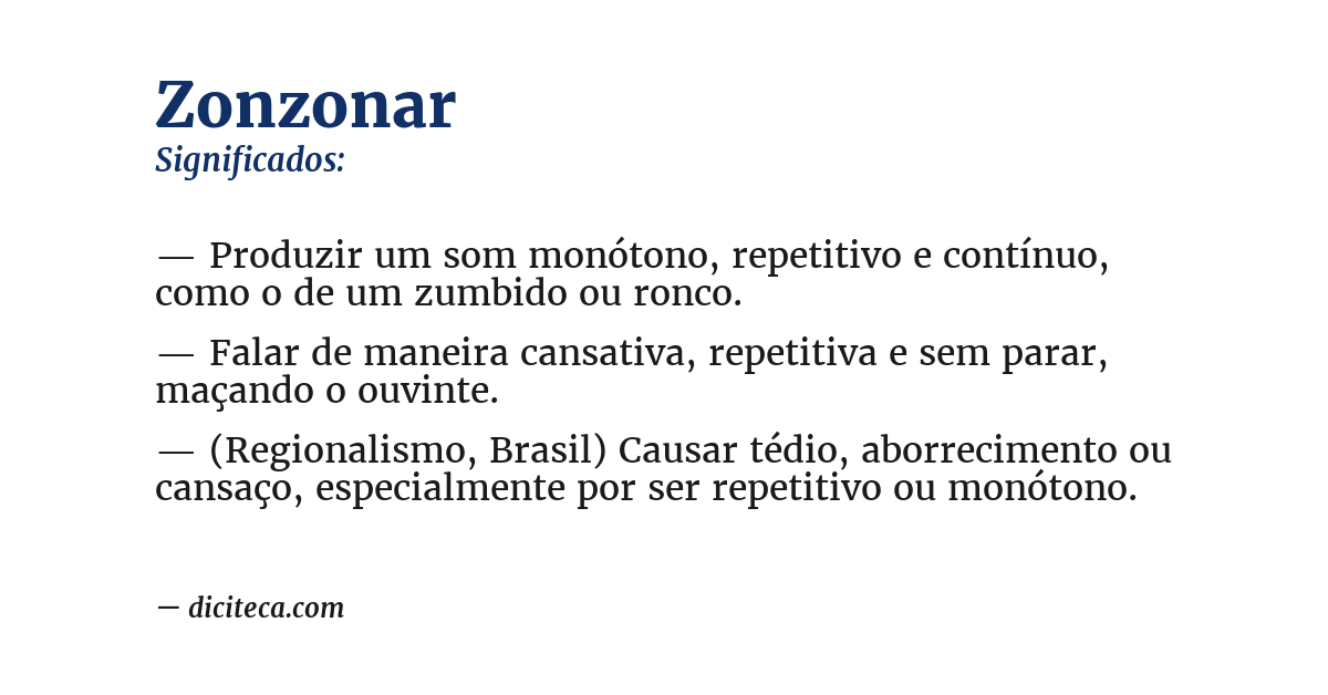 Significado de zonzonar