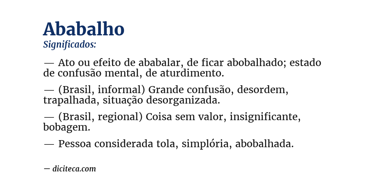 Significado de ababalho