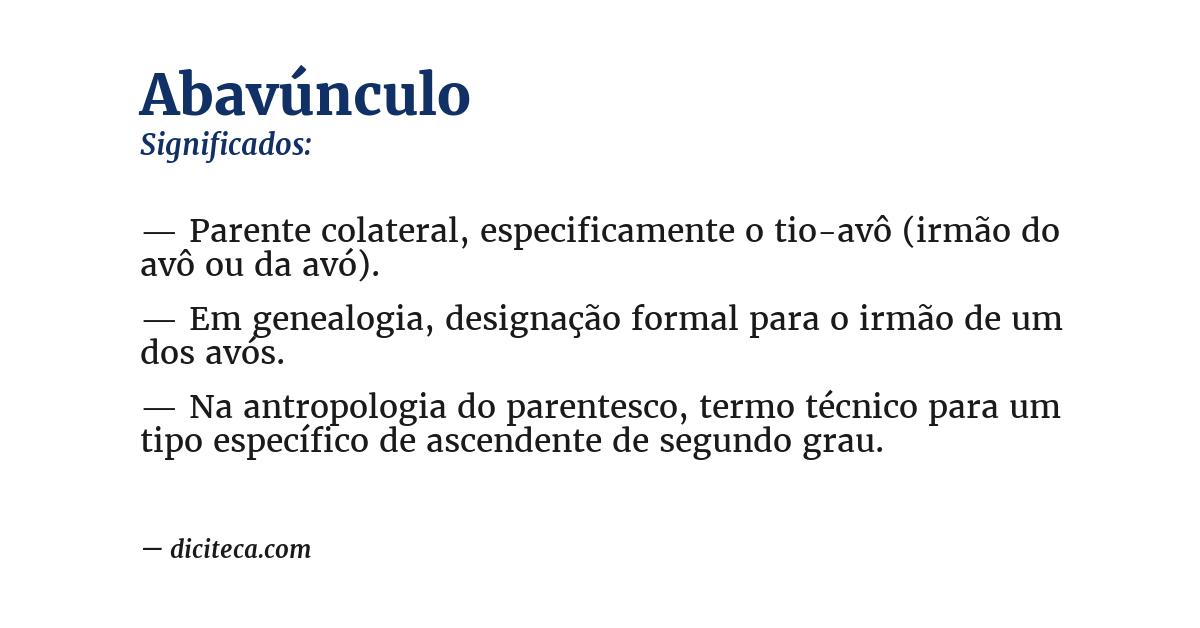 Significado de abavúnculo