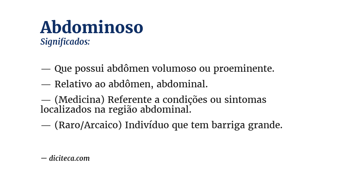 Significado de abdominoso