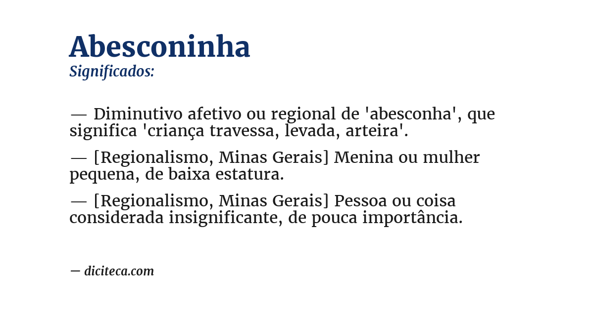 Significado de abesconinha