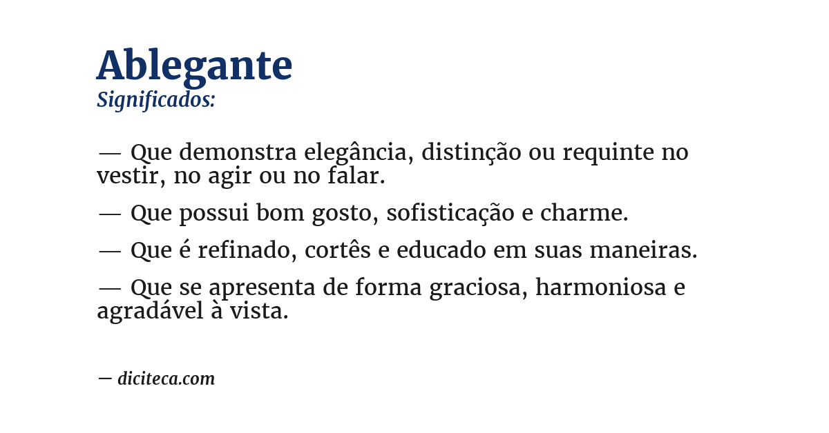 Significado de ablegante