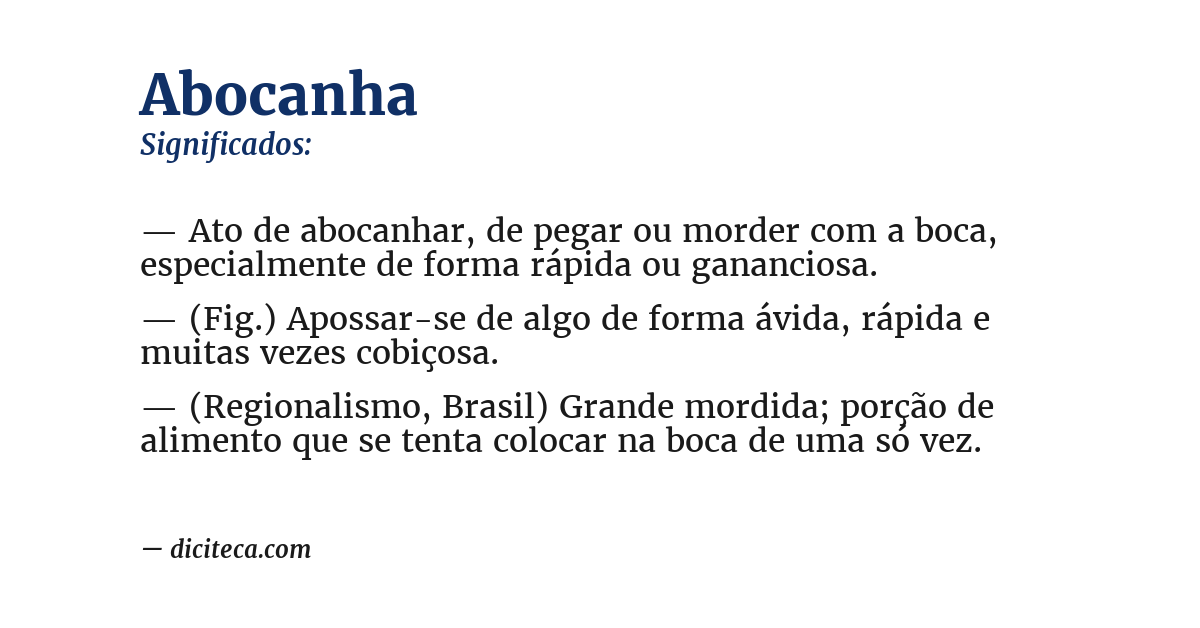 Significado de abocanha