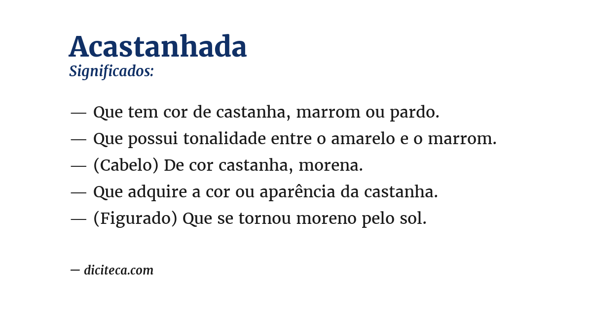 Significado de acastanhada