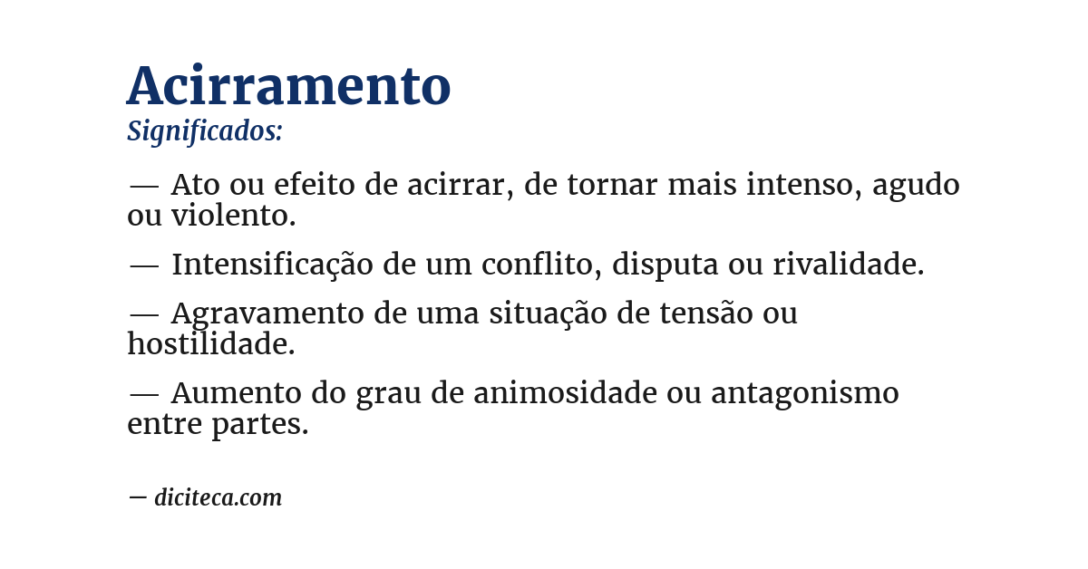 Significado de acirramento
