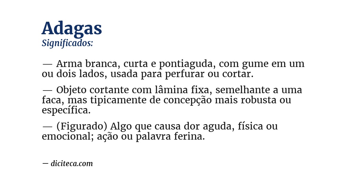 Significado de adagas