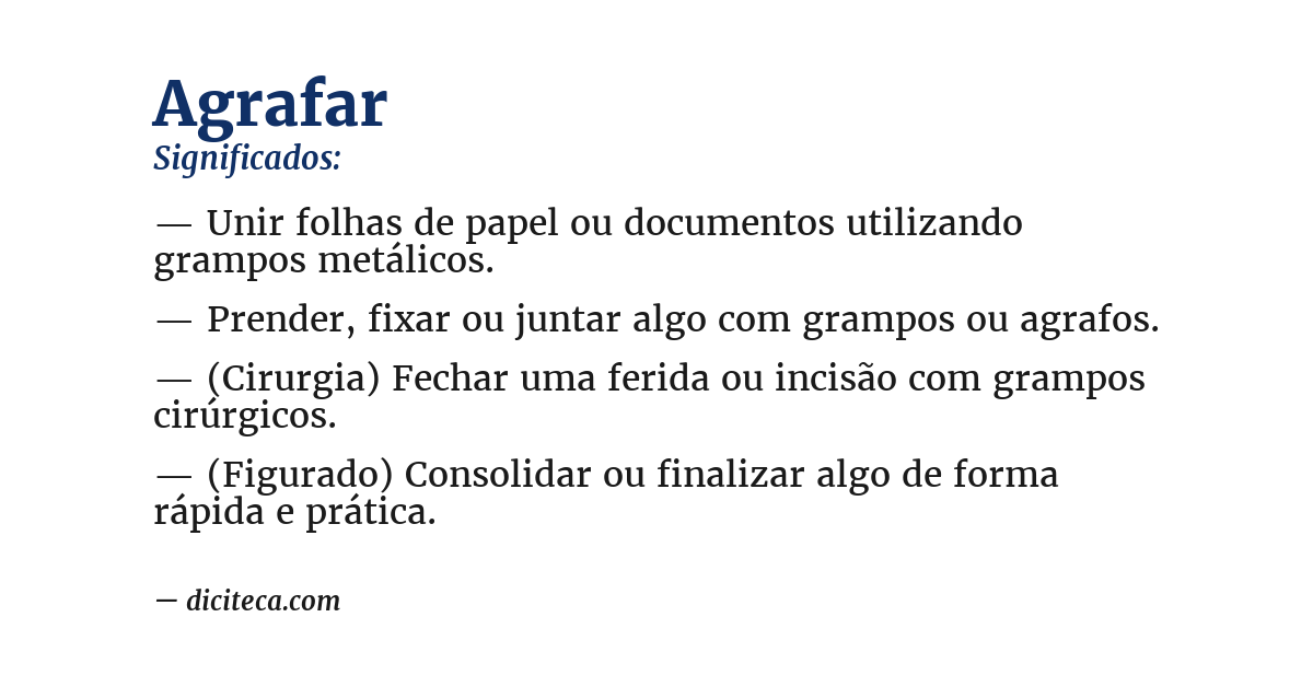 Significado de agrafar