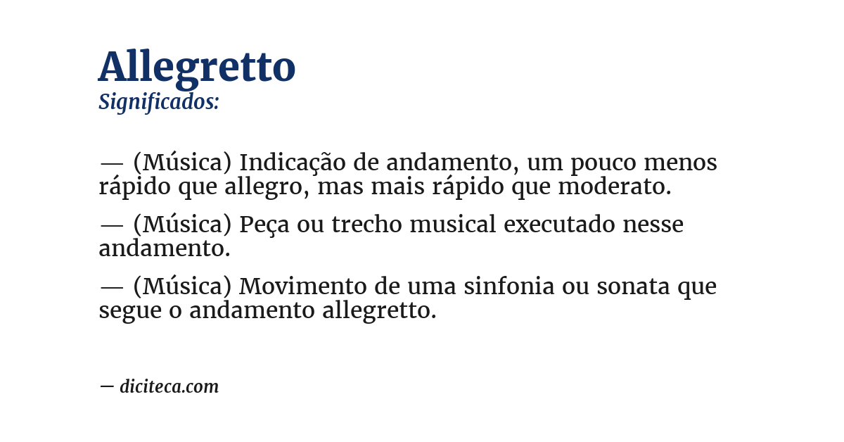 Significado de allegretto