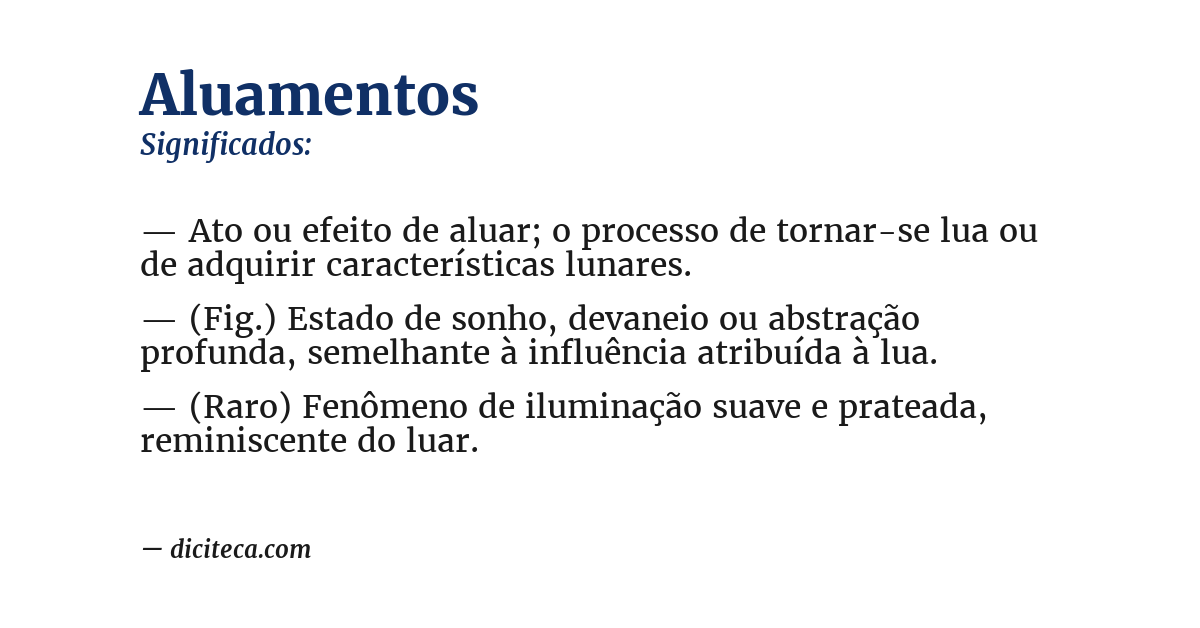 Significado de aluamentos