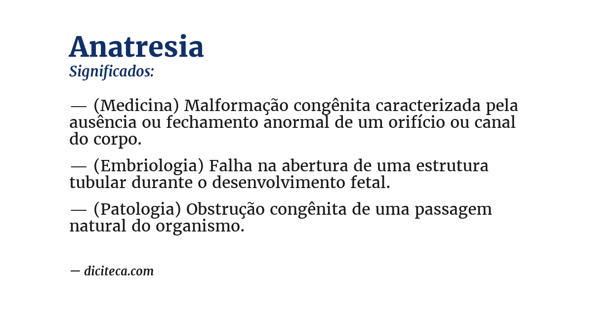 Significado de anatresia