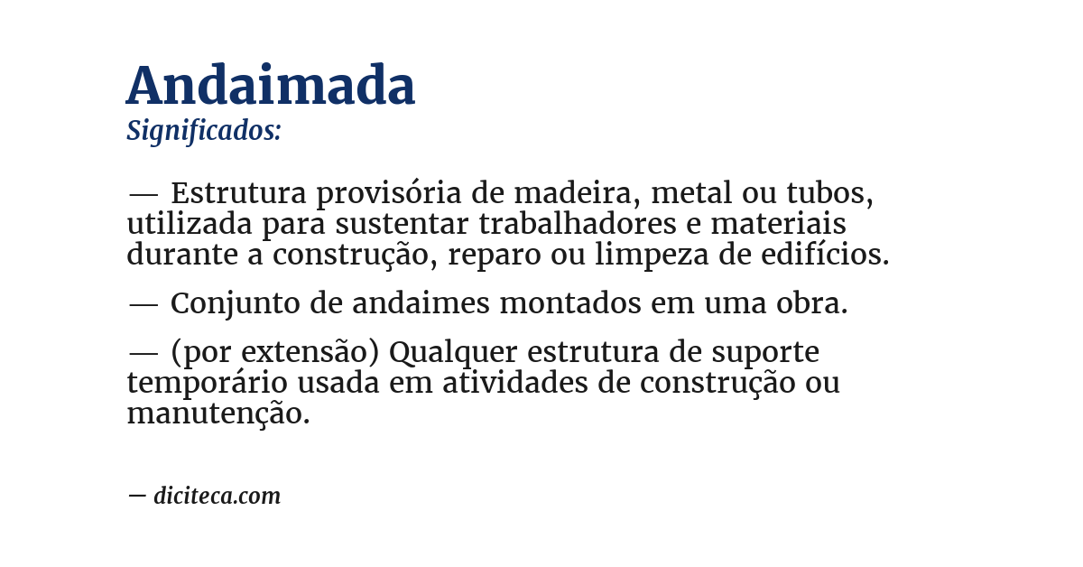 Significado de andaimada