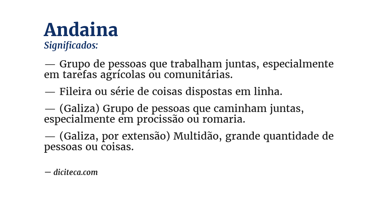 Significado de andaina