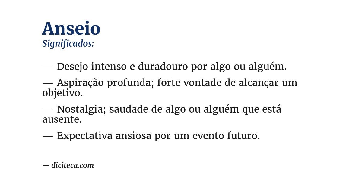Significado de anseio