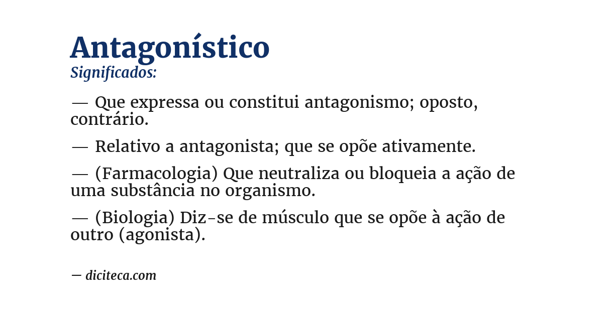 Significado de antagonístico