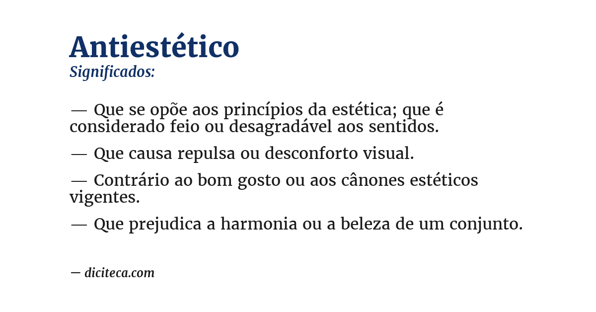 Significado de antiestético