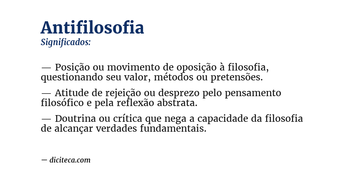 Significado de antifilosofia