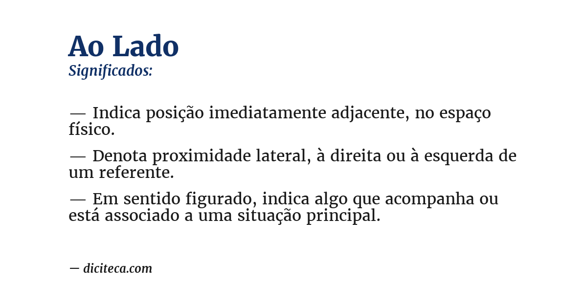 Significado de ao lado