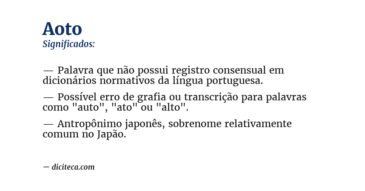 Significado de aoto