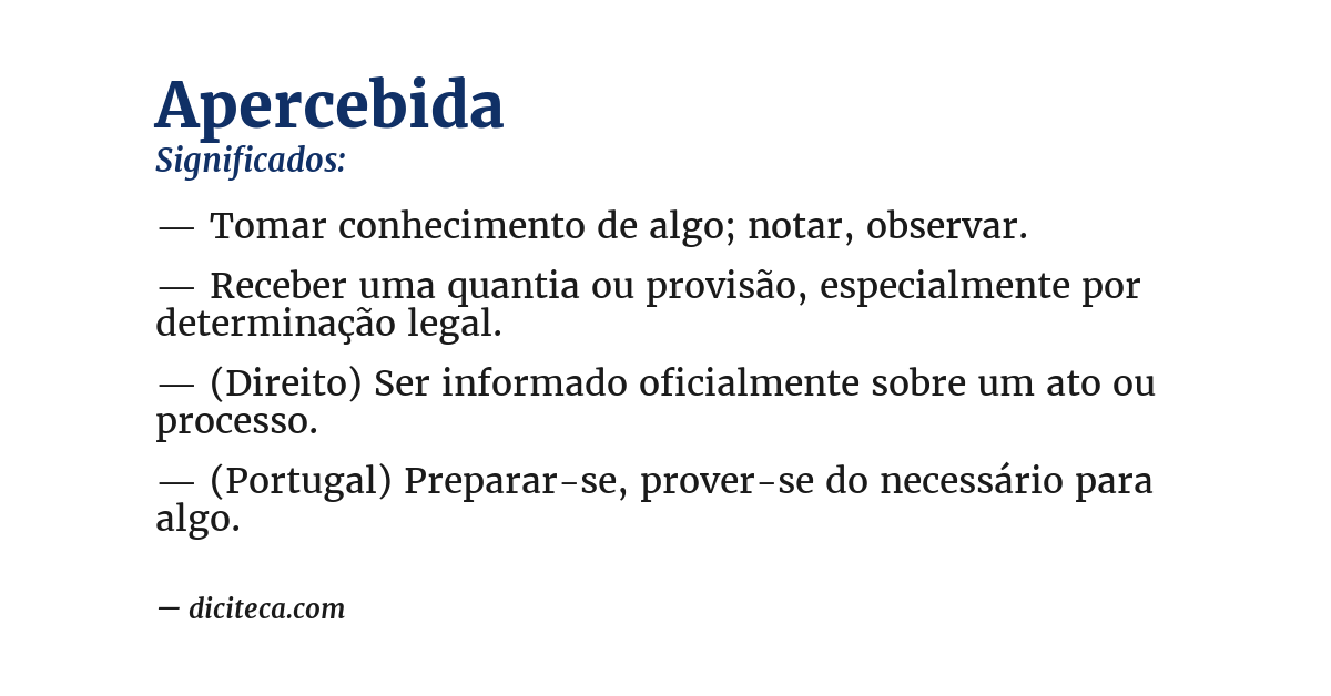 Significado de apercebida