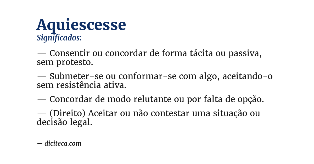 Significado de aquiescesse