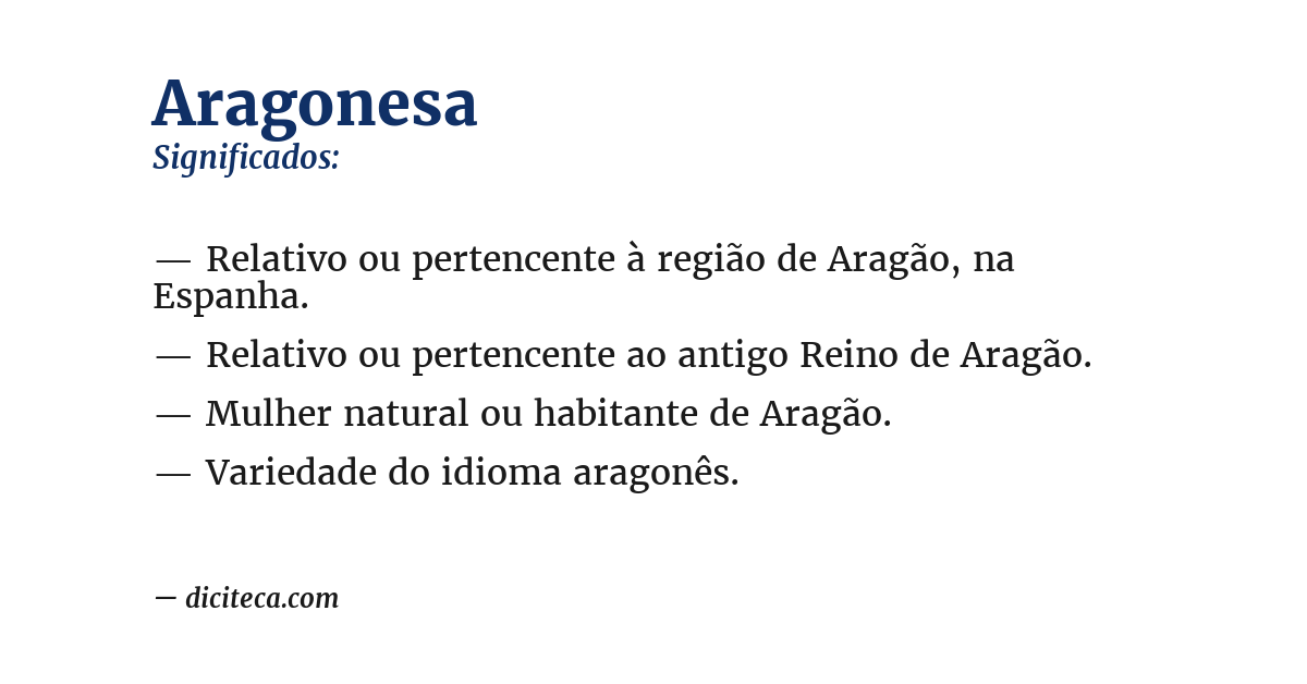 Significado de aragonesa
