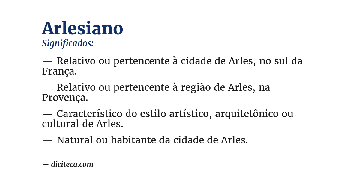 Significado de arlesiano